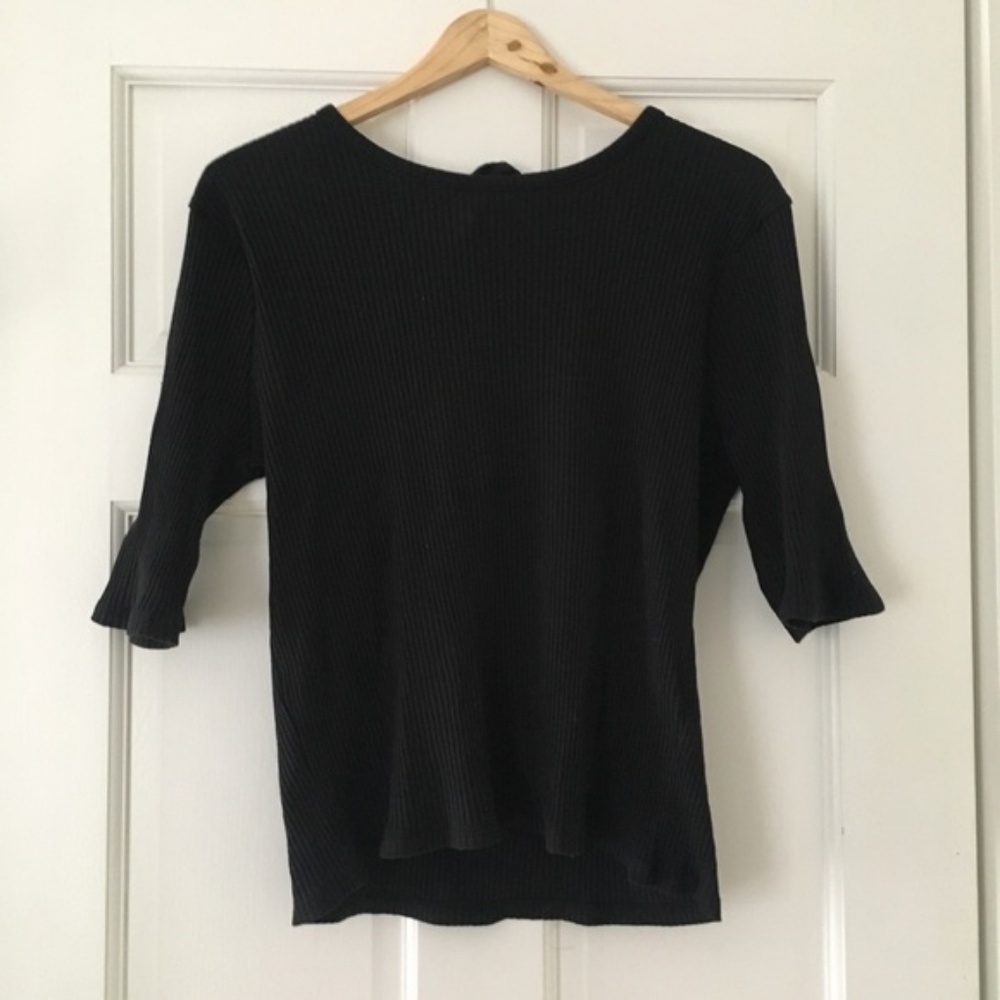 NWOT Madewell Black Ribbed Top!